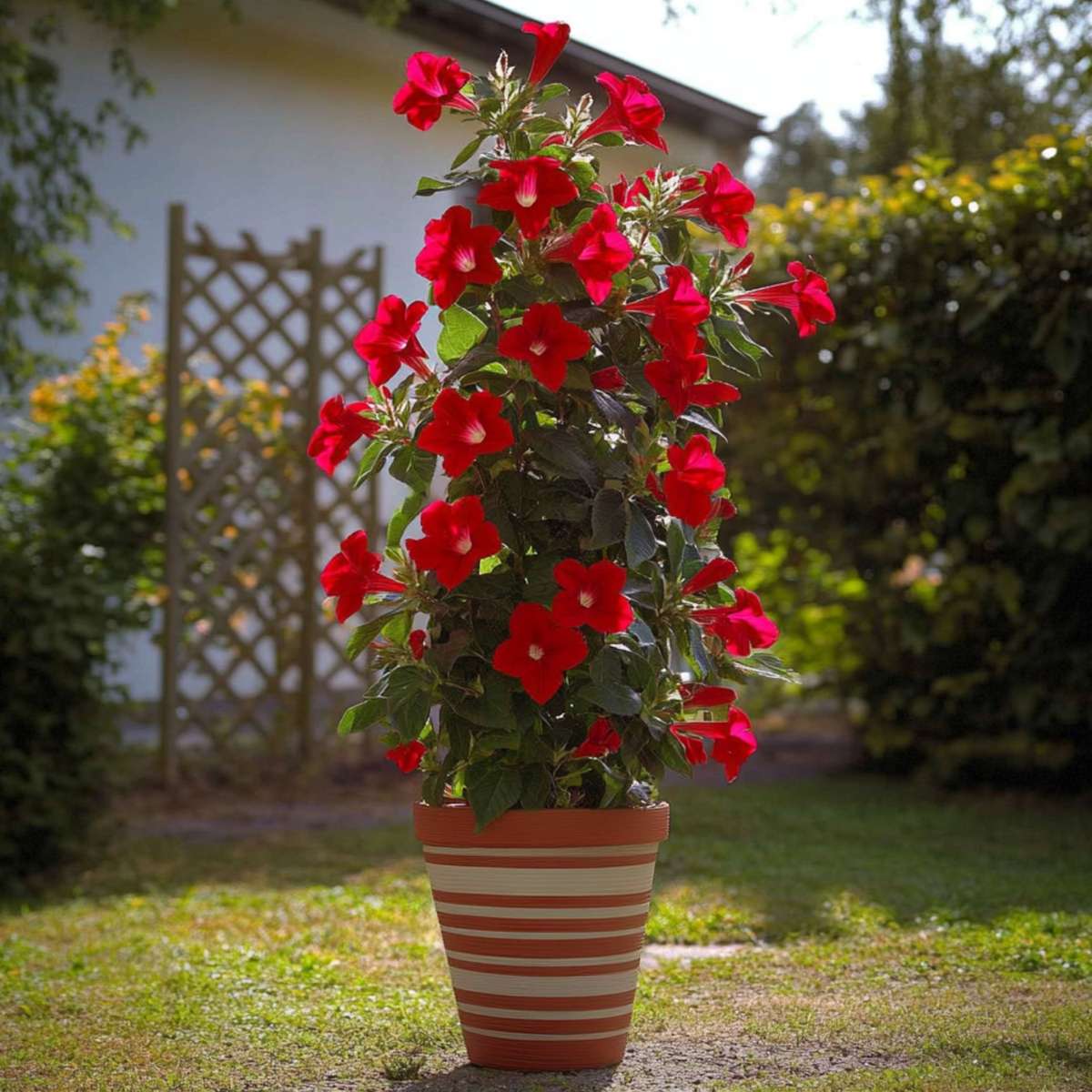 Other Garden Plants Bägarranka - Mandeville 'Rio Deep Red' - Höjd 60-70Cm - ⌀17Cm