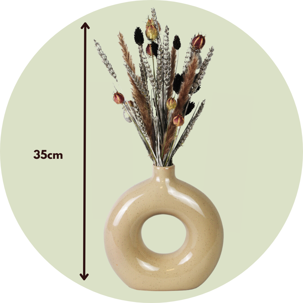 Dried Flowers Bordsbukett 'Rudolph' - Bukett Torkade Blommor - Höjd 35 Cm