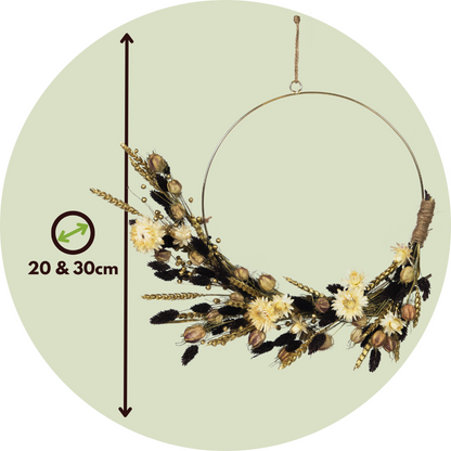 Dried Flowers Diy Dekorativ Krans - Kreativ - Gör Den Själv - Brun/Guld