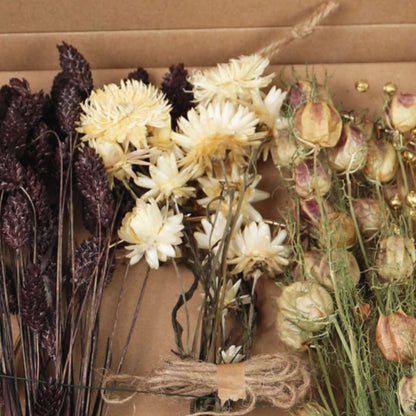 Dried Flowers Diy Dekorativ Krans - Kreativ - Gör Den Själv - Brun/Guld