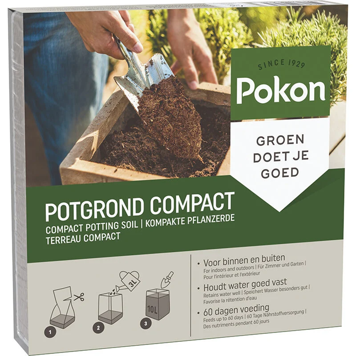 Florastore Pokon Krukjord Kompakt - Kokosjord - Inomhus Och Utomhus - 10 Liter
