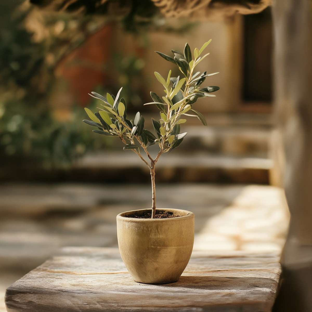 Olive Trees Olivbuske - Set Om 2 - Olea Europaea - Höjd 25-40Cm - ⌀9Cm