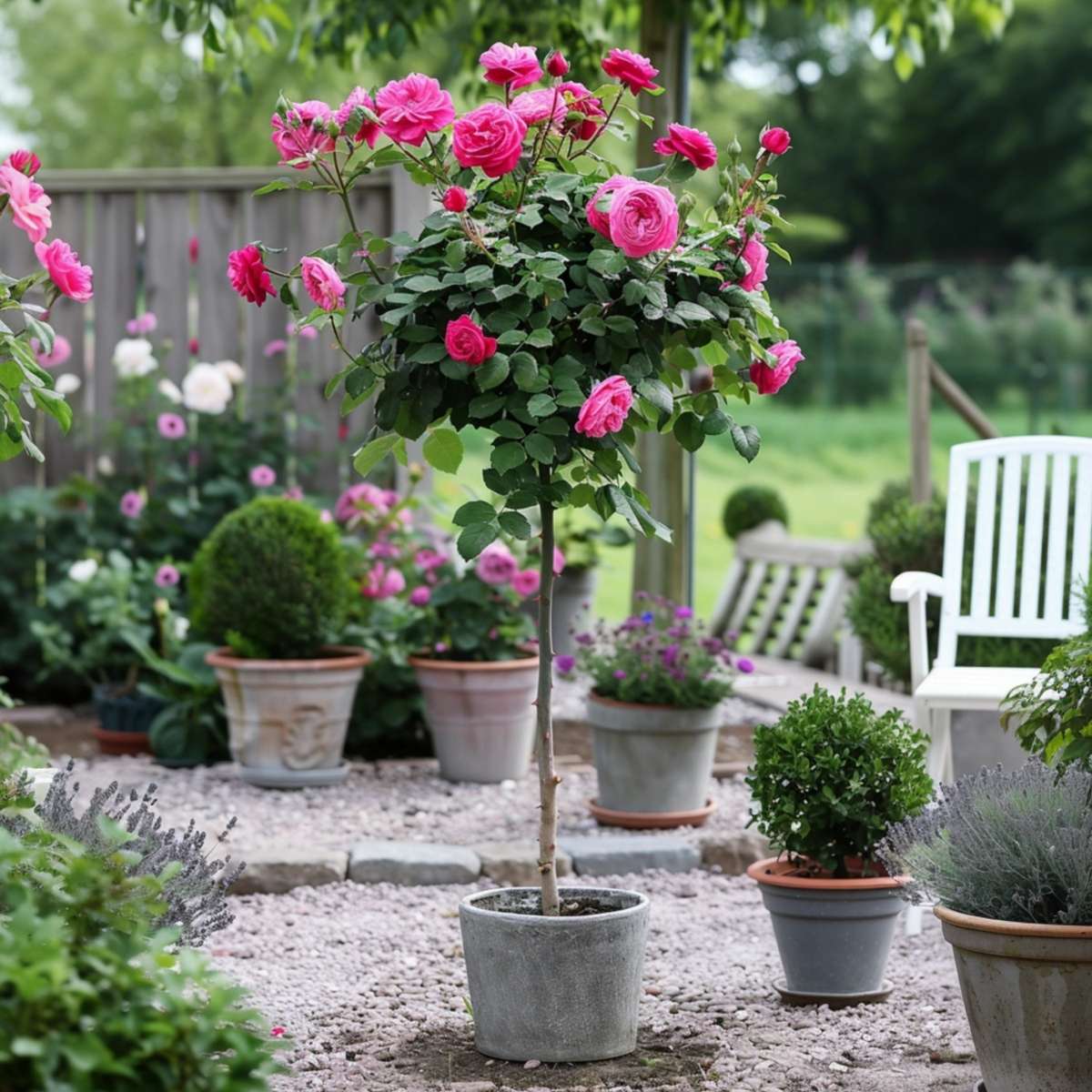 Roses Ros På Stam - Set Om 2 - Rosa Palace 'Topkapi' - Höjd 80-100Cm - ⌀19Cm