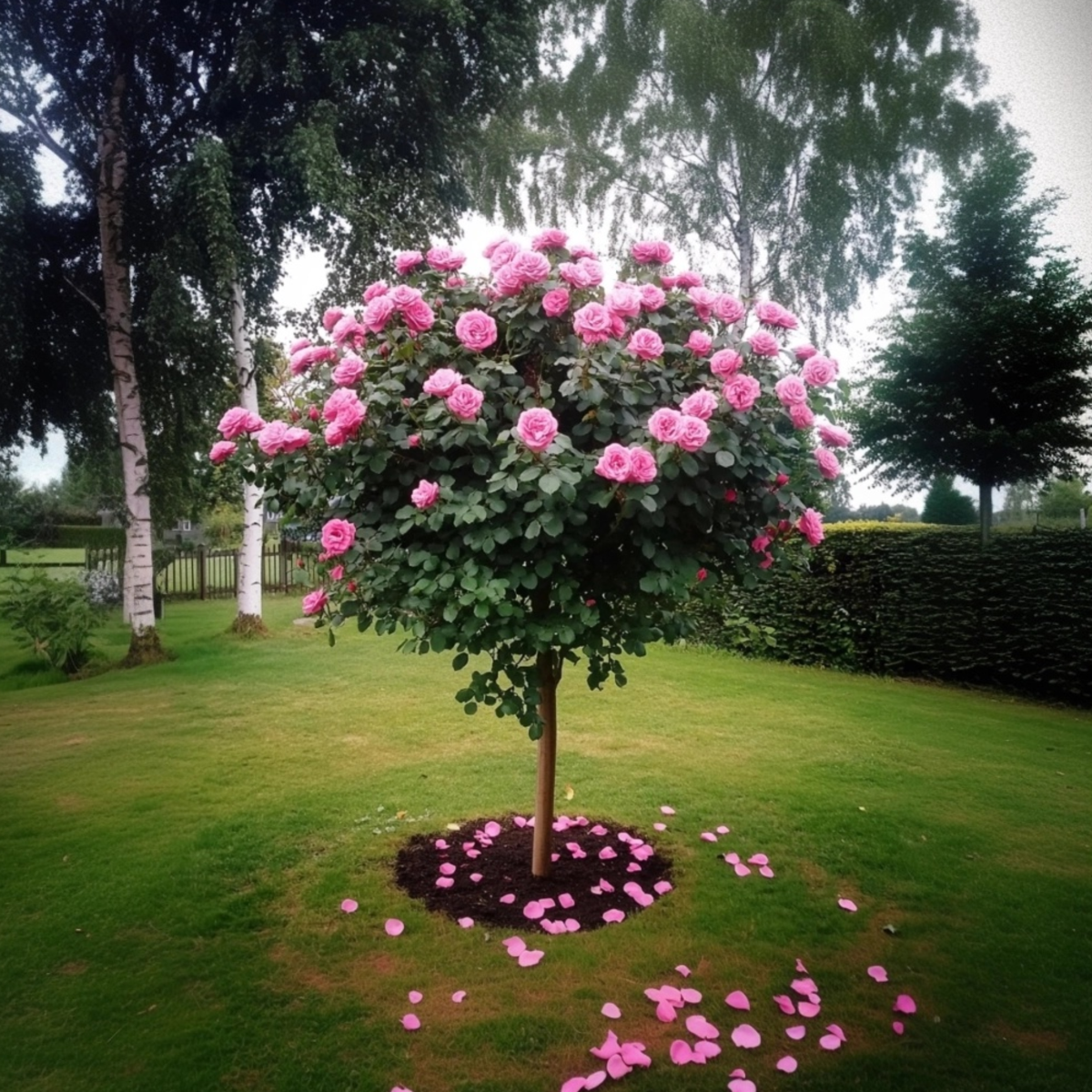 Roses Ros På Stam - Set Om 2 - Rosa Palace 'Topkapi' - Höjd 80-100Cm - ⌀19Cm