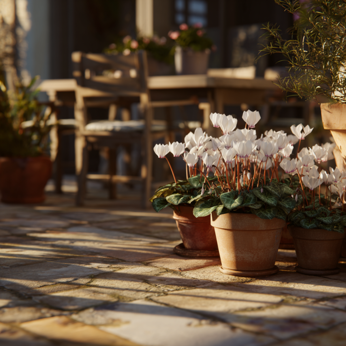 Other Garden Plants Persiskt Cyklamen - Set Om 6 - Cyclamen Persicum 'White' - Höjd 10-20Cm - ⌀9Cm