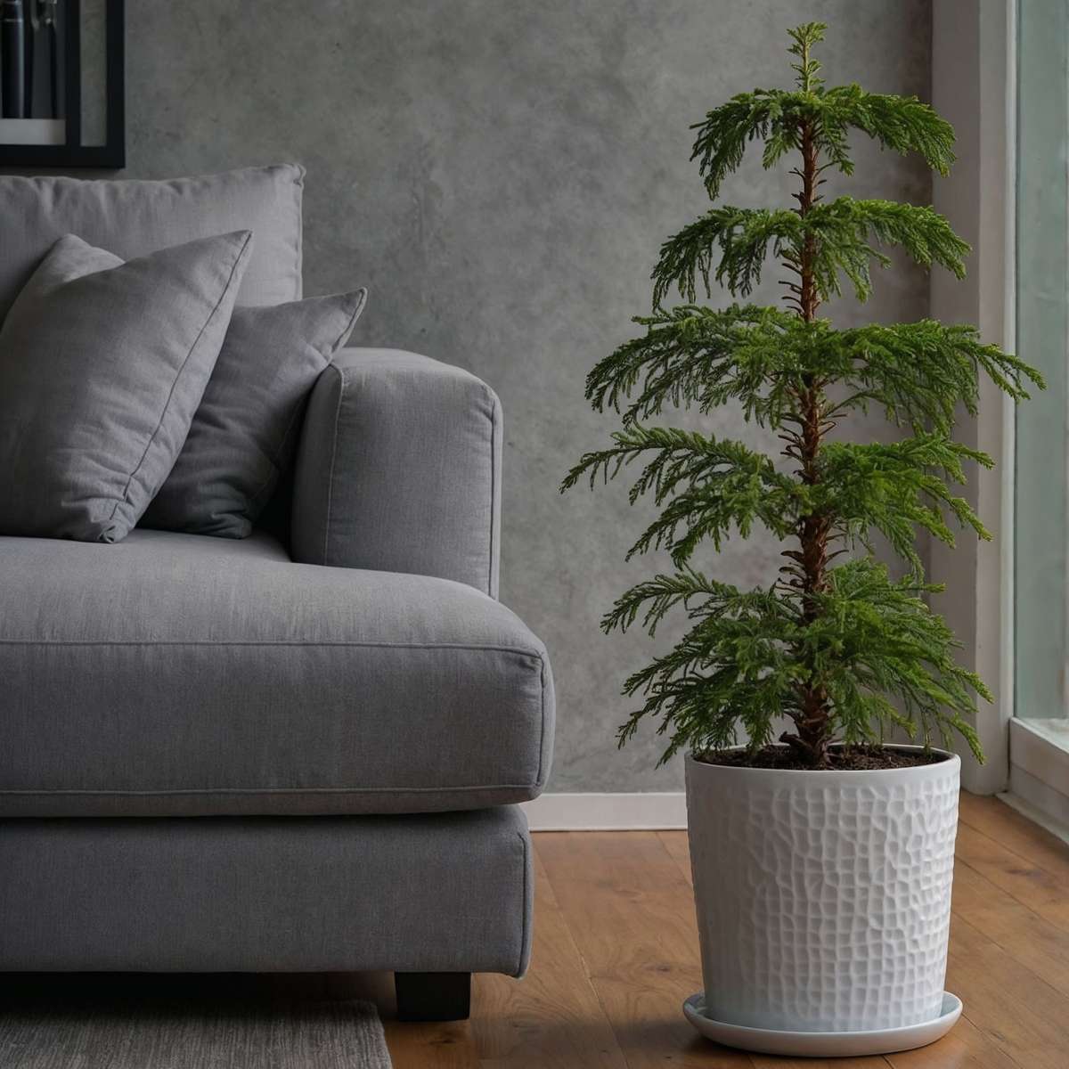 Other Green Houseplants Rumsgran - Set Om 2 - Araucaria Heterophylla - Höjd 45-55Cm - ⌀14Cm