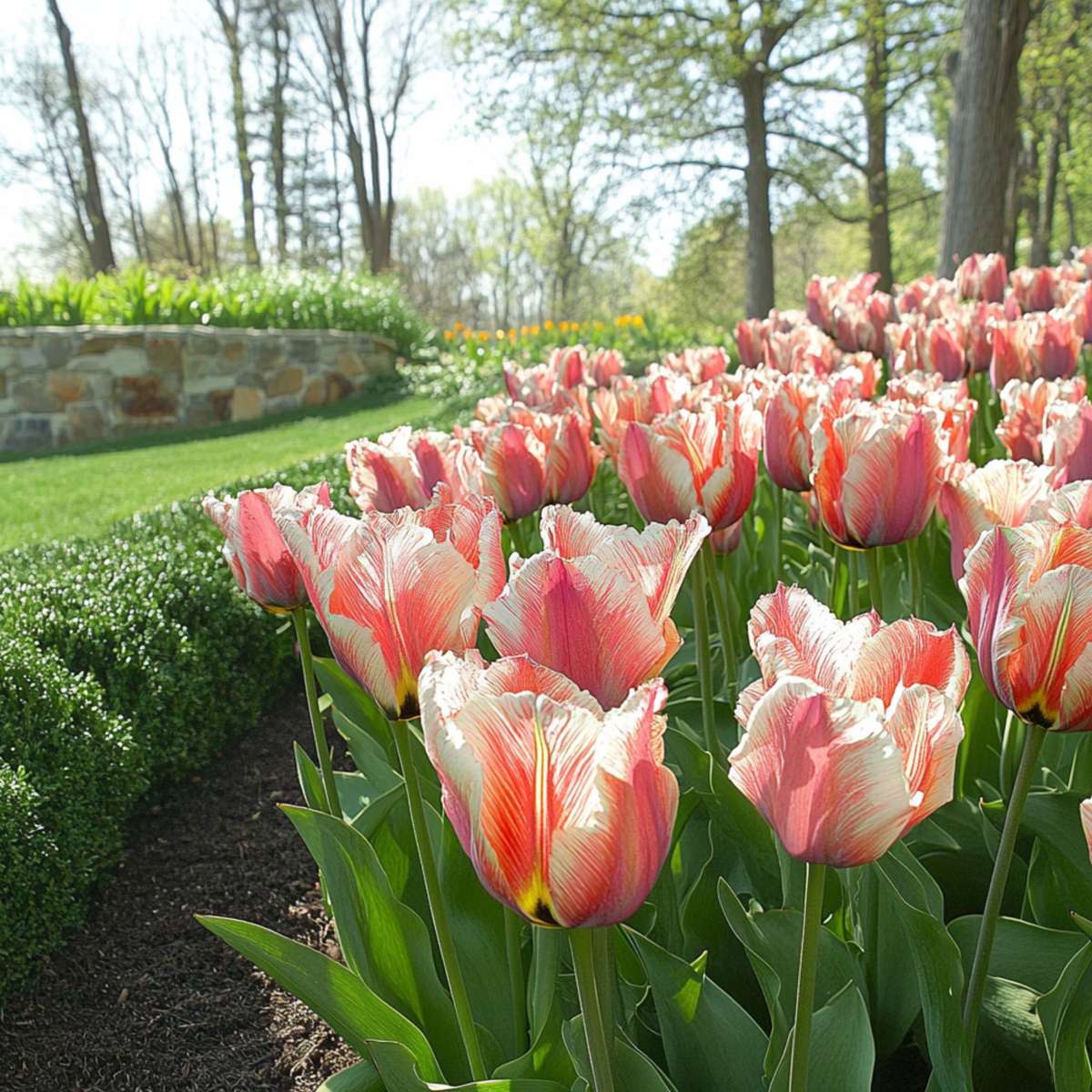 Tulip Tulpanlökar - Set Om 21 - Tulipa 'Apricot Parrot' - Blomlökar - Rosa