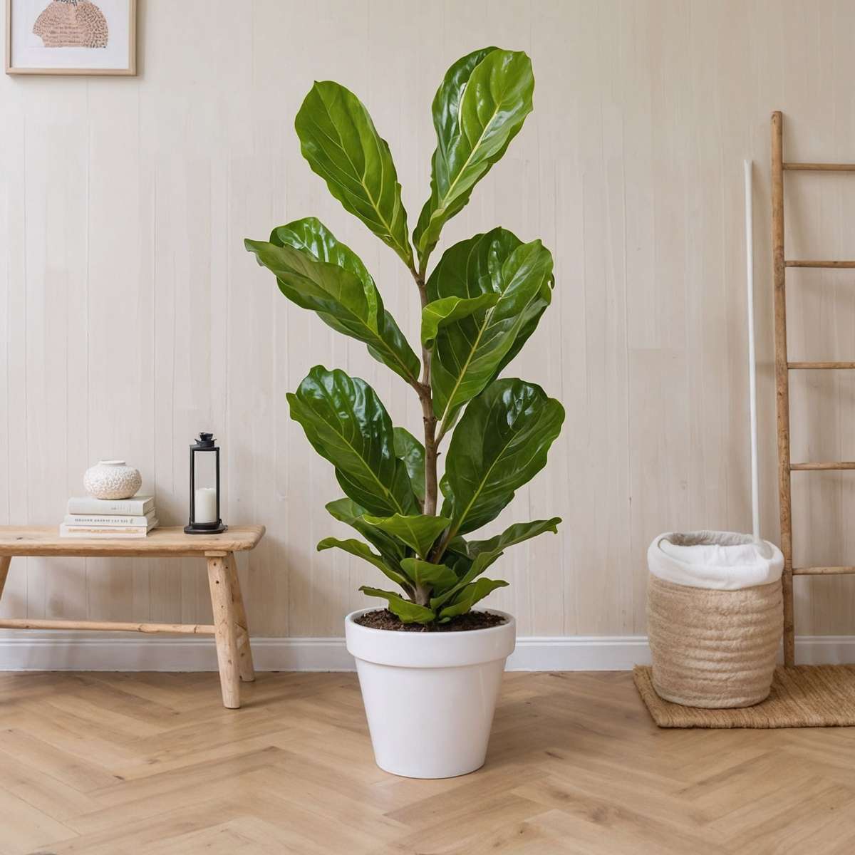 Ficus Fiolfikus - Ficus Lyrata - Höjd 70-90Cm - ⌀21Cm