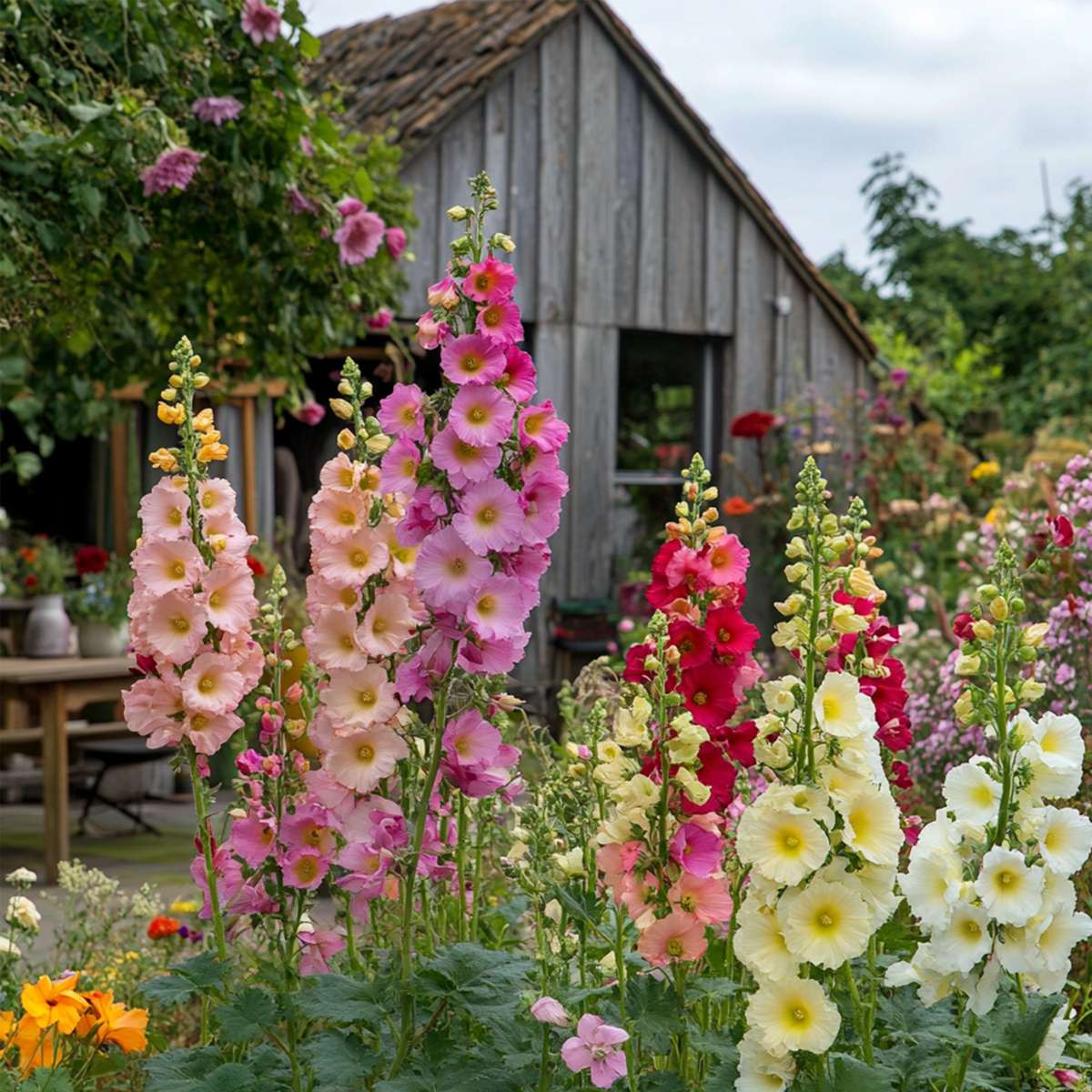 Other Garden Plants Stockros - Set Om 6 - Alcea Rosea - Höjd 25-40Cm - ⌀9Cm