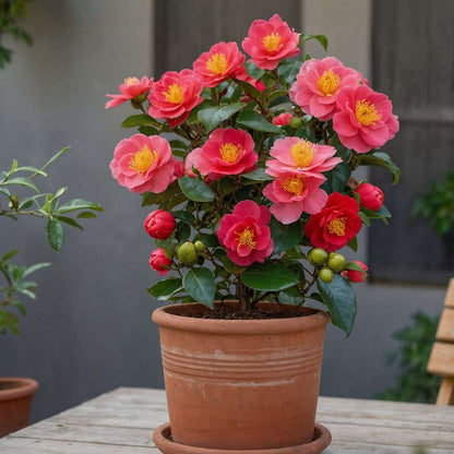 Out Of Category Garden Plants Japansk Ros - Set Om 4 - Camellia Japonica - Höjd 60-70Cm - ⌀19Cm