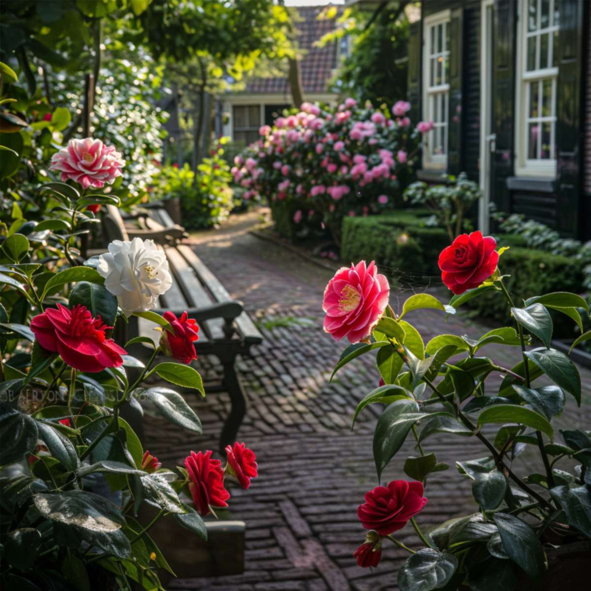 Out Of Category Garden Plants Japansk Ros - Set Om 6 - Camellia Japonica - Höjd 25-40Cm - ⌀9Cm