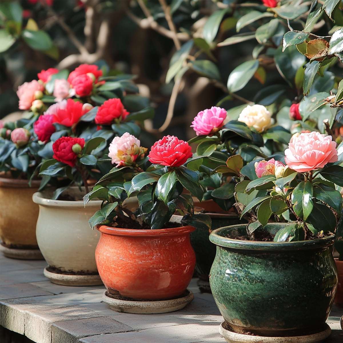Out Of Category Garden Plants Japansk Ros - Set Om 6 - Camellia Japonica - Höjd 25-40Cm - ⌀9Cm