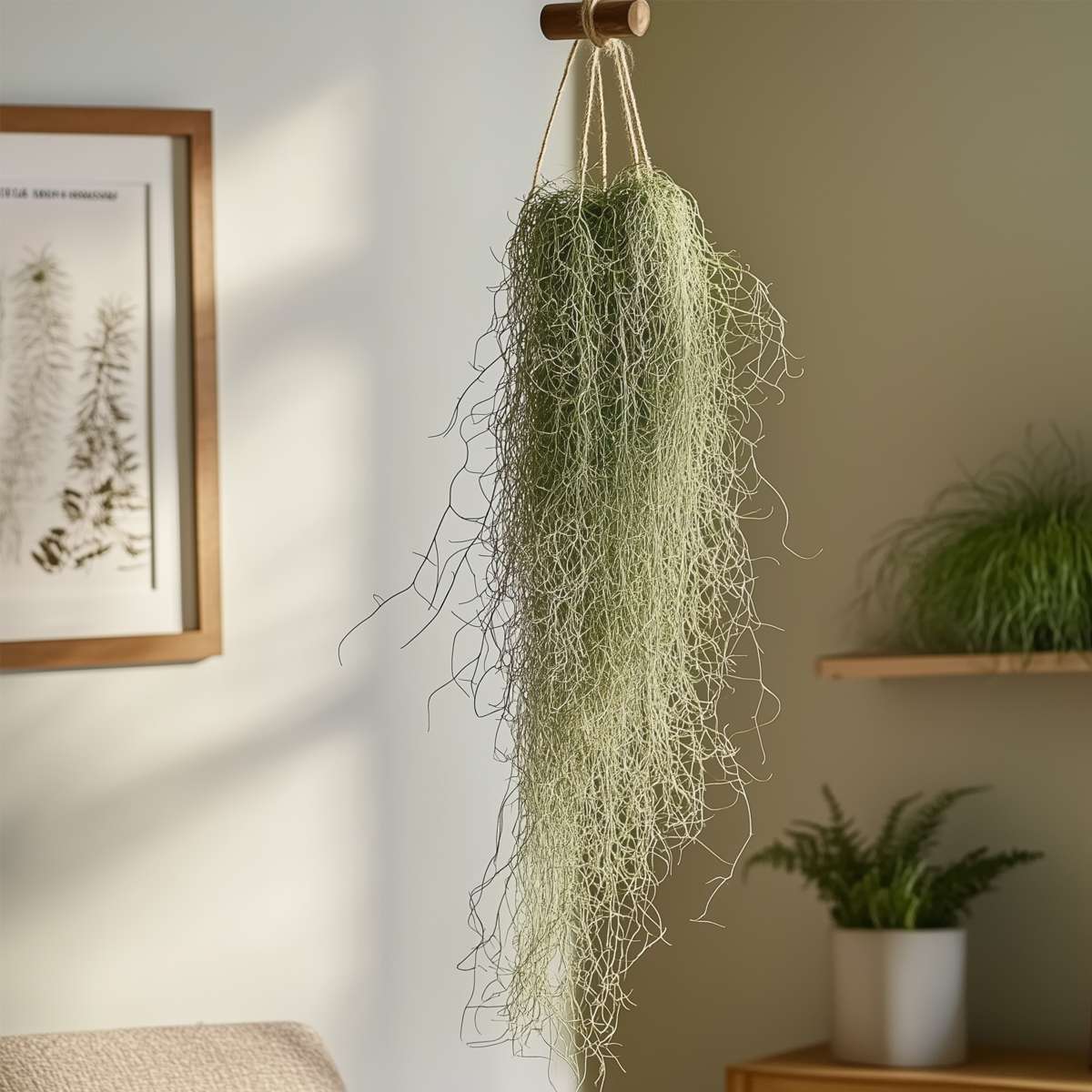 Tillandsia Luftväxt - Set Om 6 - Tillandsia Usneoides - Höjd 25-40Cm - ⌀5Cm