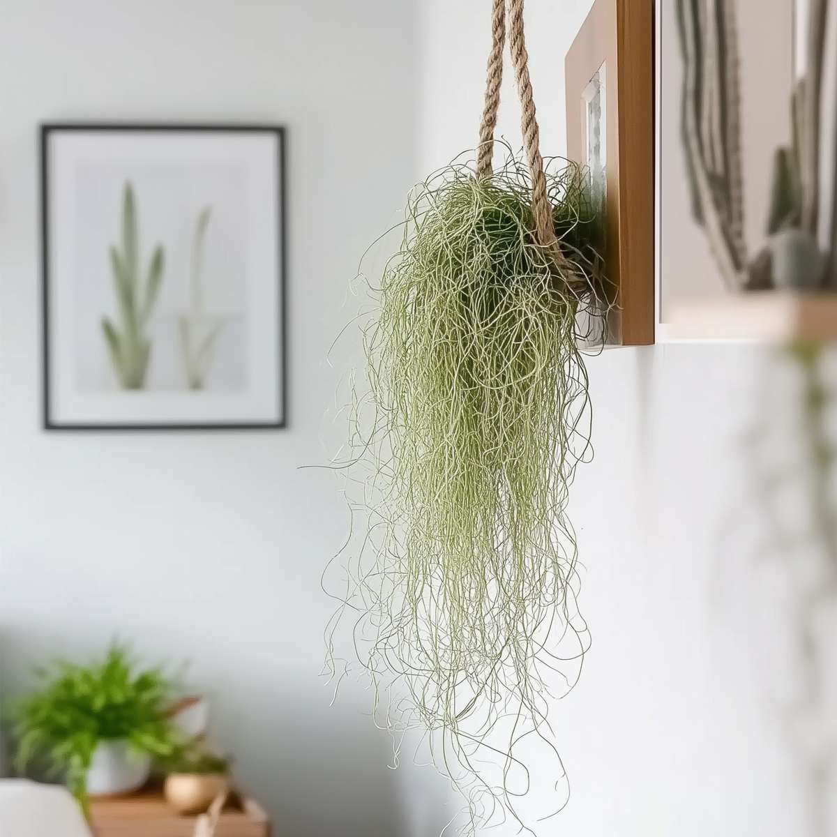 Tillandsia Luftväxt - Set Om 3 - Tillandsia Usneoides - Höjd 25-40Cm - ⌀5Cm