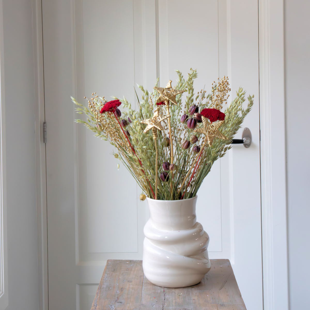 Dried Flowers Bukett 'Trendy Lumi' - Torkade Blommor - Höjd 55Cm