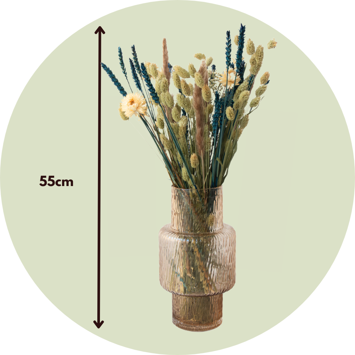 Dried Flowers Bukett 'Trendy Cool' - Torkade Blommor - Höjd 55Cm