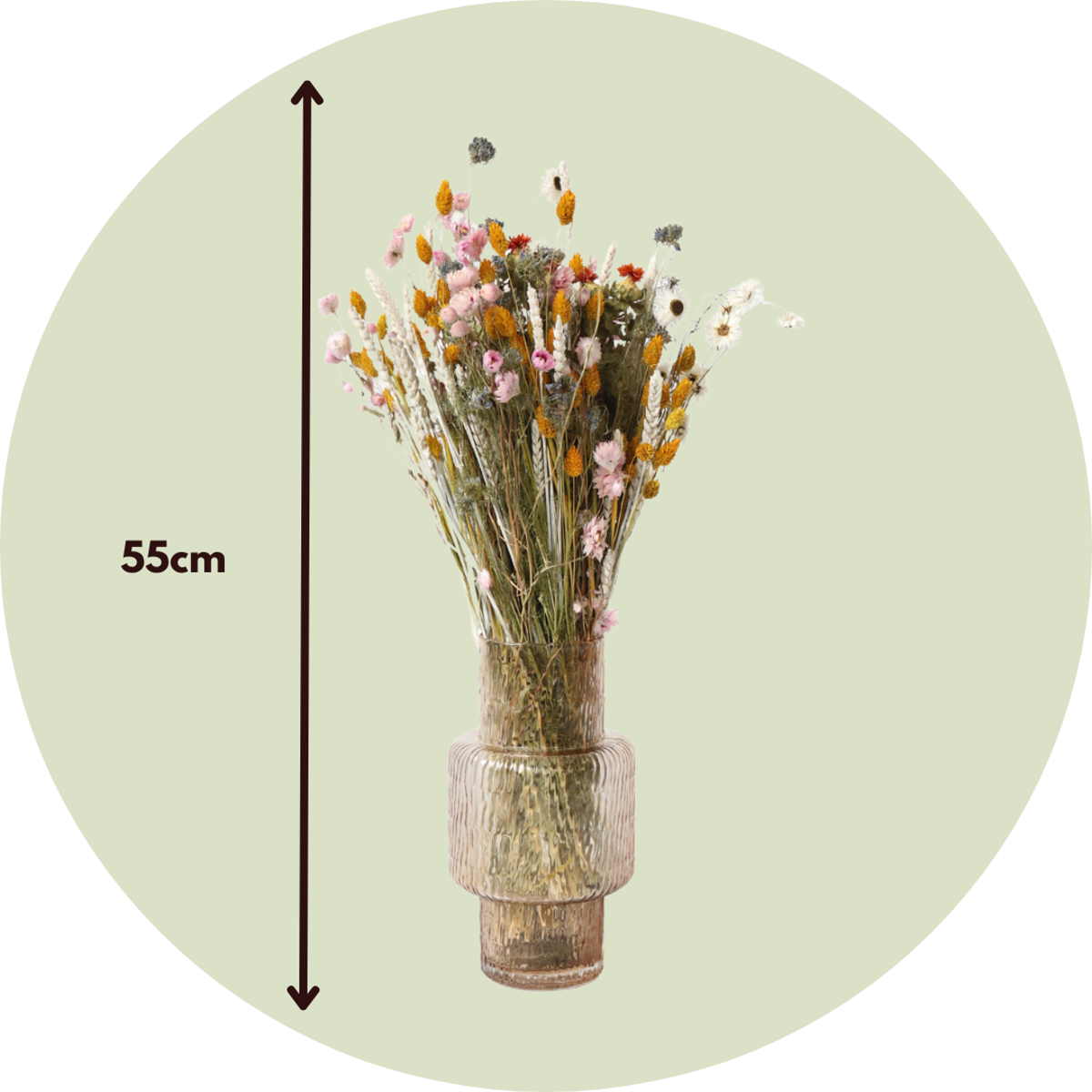 Dried Flowers Bukett 'Patrice' - Torkade Blommor - Höjd 55Cm