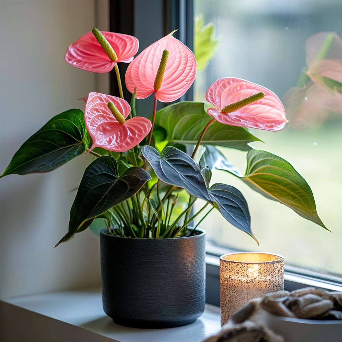 Blooming Houseplants Rosenkalla - Anthurium 'Colorado Pink' - Höjd 40-55Cm - Ø14Cm