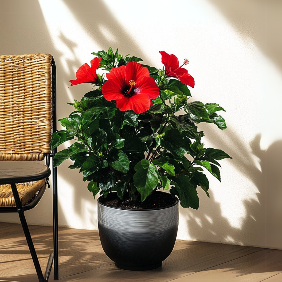 Blooming Houseplants Kinesisk Ros - Hibiscus Rosa-Sinensis - Höjd 40-50Cm - Ø17Cm