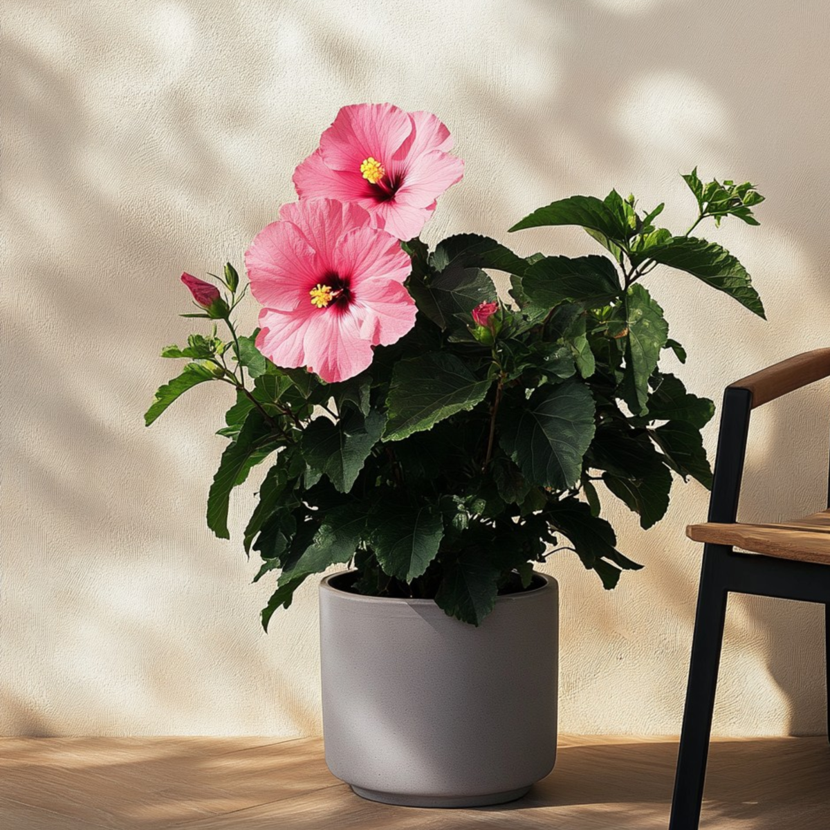 Blooming Houseplants Kinesisk Ros - Hibiscus Rosa-Sinensis - Rosa - Höjd 40-50Cm - ⌀17Cm