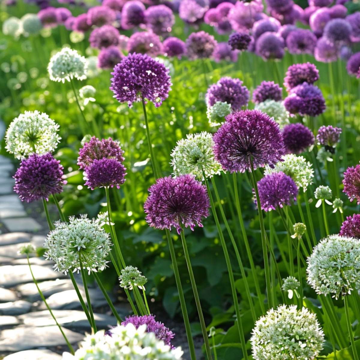 Allium Lökar - Sæt Om 15 - Allium 'Purple, 'White' - Blomlökar