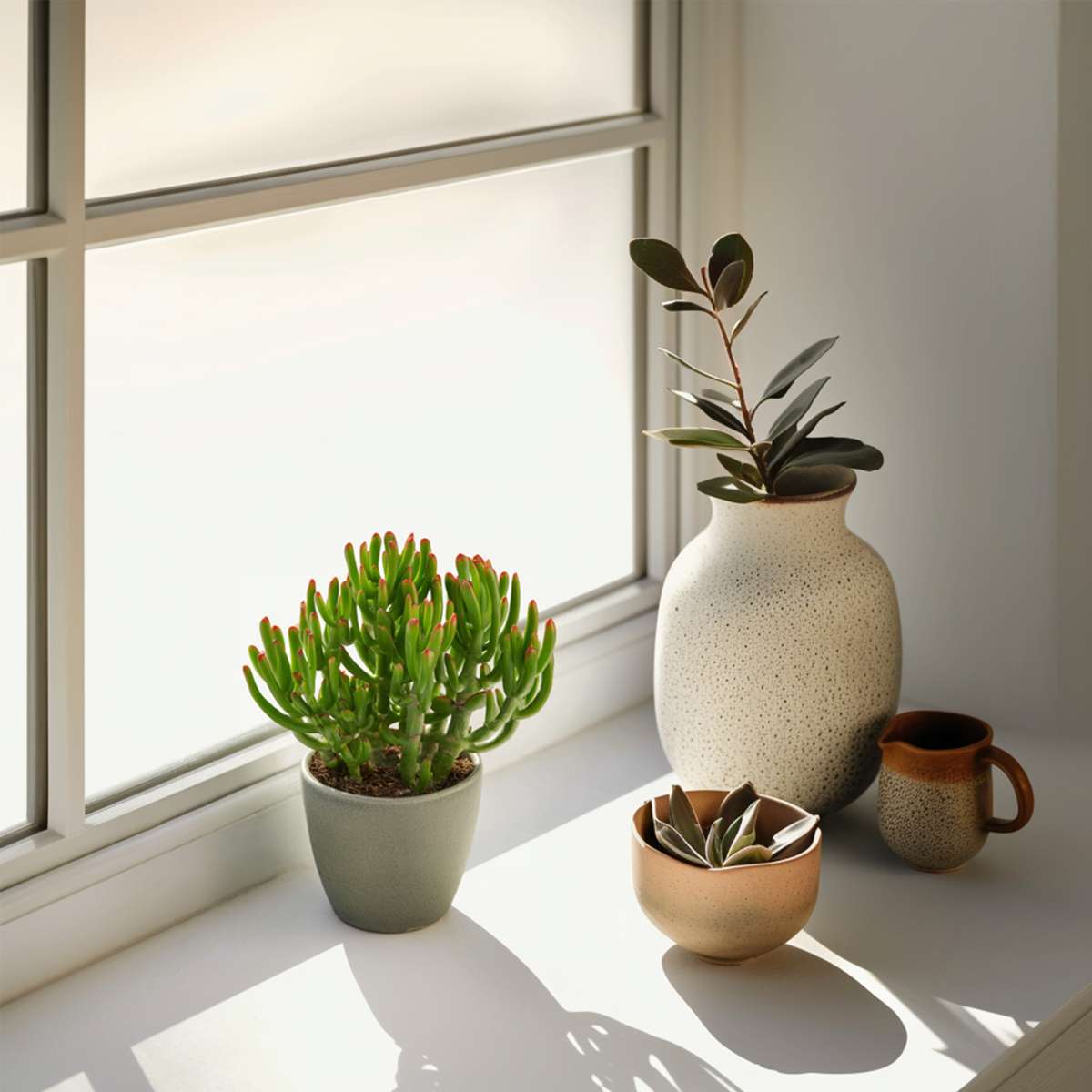 Succulents Paradisträd - Crassula Ovata 'Gollum' - Höjd 15-25 Cm - Kruka 12 Cm