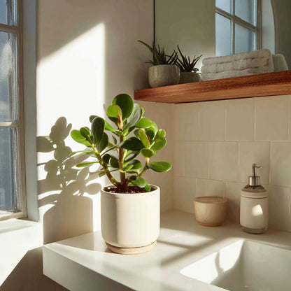 Succulents Jadeväxt - 2-Pack - Crassula Ovata - Höjd 15-25Cm - Ø12Cm