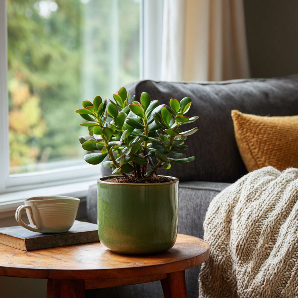 Succulents Jadeväxt - 2-Pack - Crassula Ovata - Höjd 15-25Cm - Ø12Cm