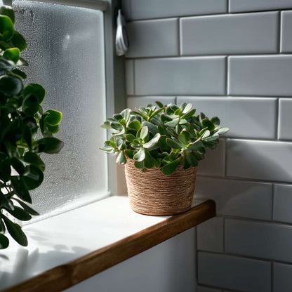 Succulents Jadeväxt - 2-Pack - Crassula Arborescens 'Curly' - Kruka 12 Cm